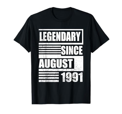 35 cumpleaños Legendario Desde Agosto de 1991 cumpleaños Camiseta