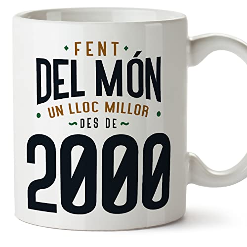 MUGFFINS Tazas 2000 Cumpleaños - En Catalán - Fent del Món un Lloc Millor - 11 oz / 330 ml -...