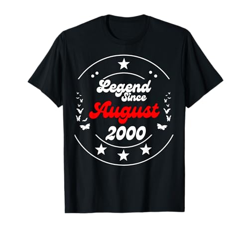 Agosto 2000 Cumpleaños Leyenda Hombre Niño Desde Agosto 2000 Camiseta