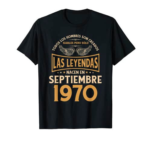 Cumpleaños Hombre Regalos Las Leyendas Septiembre 1970 Camiseta
