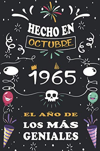 Hecho En Octubre 1965 El Año De Los Más Geniales: 55 años. Libro de visitas, cuaderno, 110...
