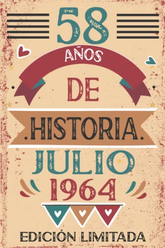 58 Años De Historia Julio 1964: 58 años. Libro de visitas, cuaderno, 110 páginas de...