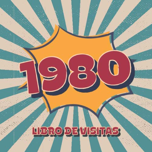 1980 Libros de Visitas: Libro de visitas para fiestas de cumpleaños de estilo retro para que la...