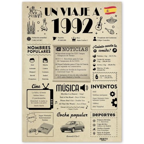 FestySpark Regalo 33 Cumpleaños Mujer - Regalos Originales 33 años Hombre - Tarjeta 33...