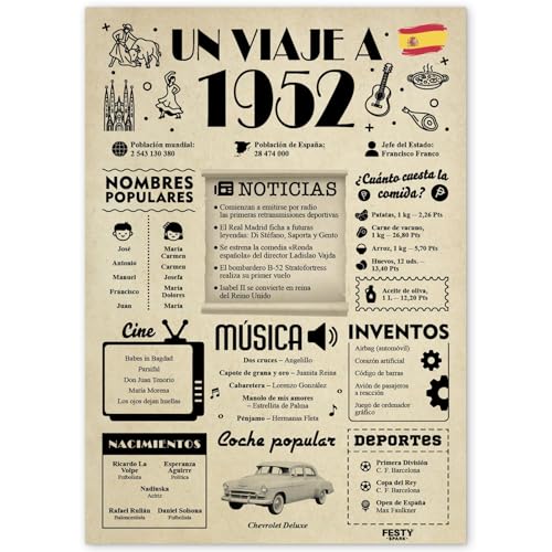 FestySpark Regalo 73 Cumpleaños Mujer - Regalos Originales 73 años Hombre - Tarjeta 73...