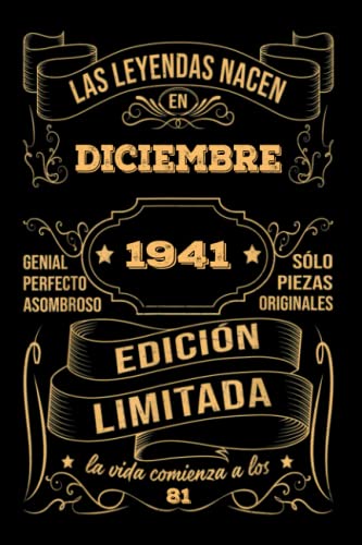 Cumpleaños Vintage Leyendas Nacen en Diciembre 1941: Regalo de 81 cumpleaños para mujeres y...