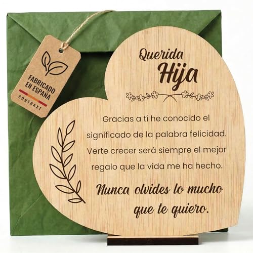 CONTRAXT Tarjeta regalo para una hija madera. Regalo original hija Postal cumpleaños Que regalar...