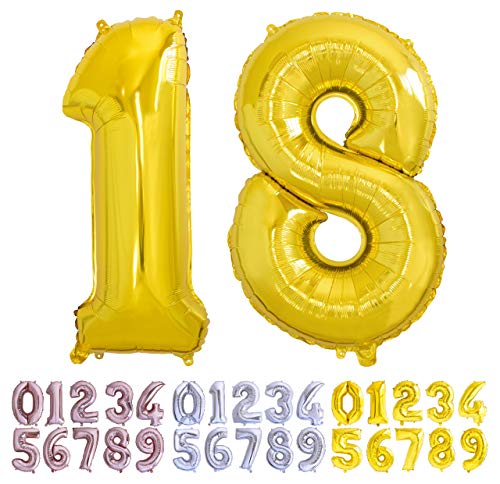 Globo numero 18 o 81 oro. Globos Gigante números 1 8 fiestas cumpleaños decoración fiesta...