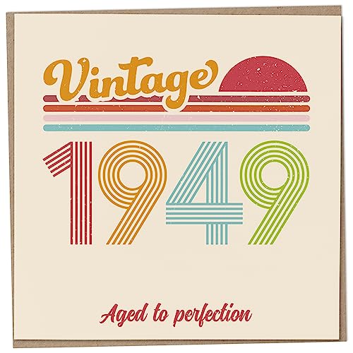 Tarjeta de cumpleaños 74 – Vintage 1949 Aged to Perfection, divertida tarjeta de felicitación...