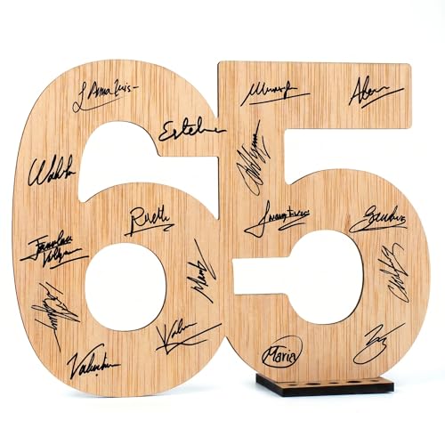 CONTRAXT Tarjeta felicitacion 65 cumpleaños. Regalo detalles libro de firmas alternaivo decoracion...