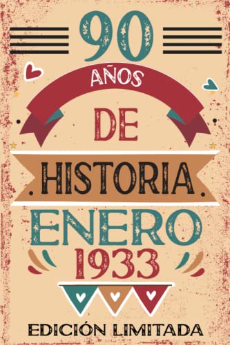 90 Años De Historia Enero 1933: Libro de visitas, cuaderno, 110 páginas de felicitaciones, idea de...