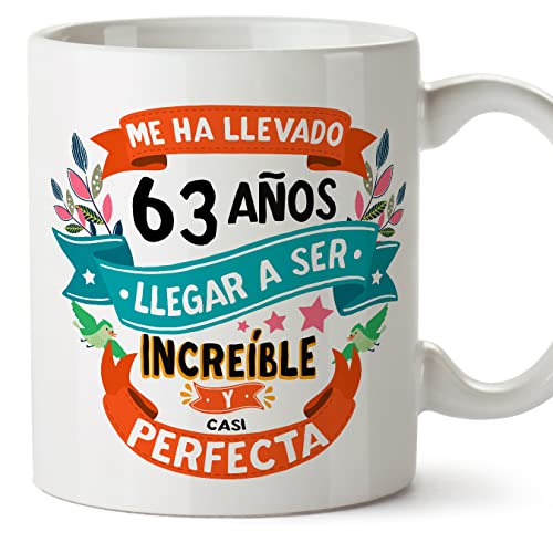 MUGFFINS Tazas 63 Cumpleaños - En Español - Me ha llevado 63 años llegar a ser increíble - 11 oz...