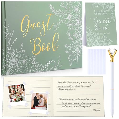 Engrowtic Libro de invitados de boda con fotos personalizadas del año 88 del año 88 para firmar en...