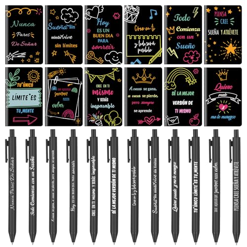 12 Sets de Regalo con Citas Inspiradoras, que incluyen 12 minicuadernos motivacionales y 12...
