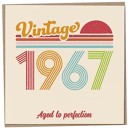 Tarjeta de cumpleaños número 57 – Vintage 1967 Aged to Perfection, divertida tarjeta de...