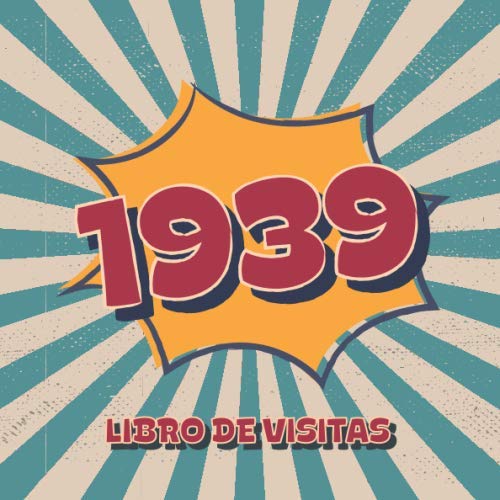 1939 Libros de Visitas: Libro de visitas para fiestas de cumpleaños de estilo retro para que la...