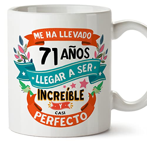 MUGFFINS Tazas 71 Cumpleaños - En Español - Me ha llevado 71 años llegar a ser increíble - 11 oz...
