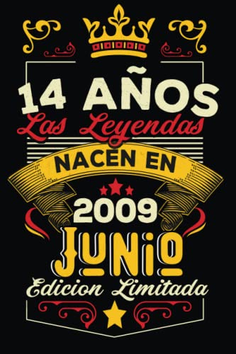 LAS LEYENDAS NACEN EN JUNIO EL AÑO 2009: 14 Aniversario Cuaderno personalizado 14 años regalos...