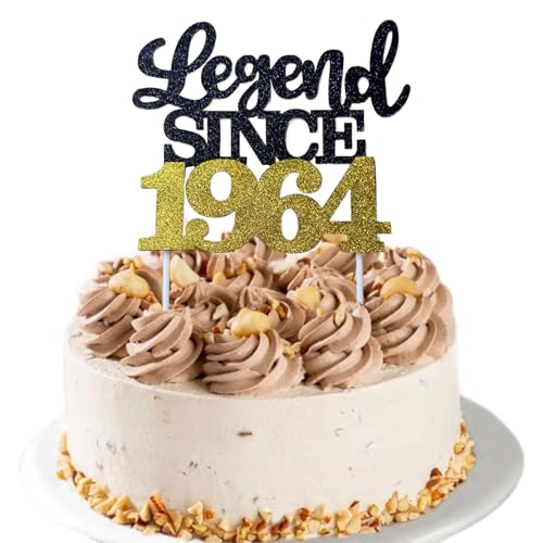 LIANRISES Decoracion Tarta 61 Cumpleaños Legend SINCE 1964 Topper De Tarta 61 Años Decoracion...