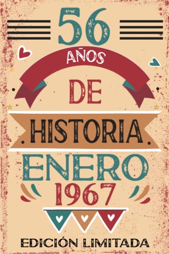 56 Años De Historia Enero 1967: Libro de visitas, cuaderno, 110 páginas de felicitaciones, idea de...