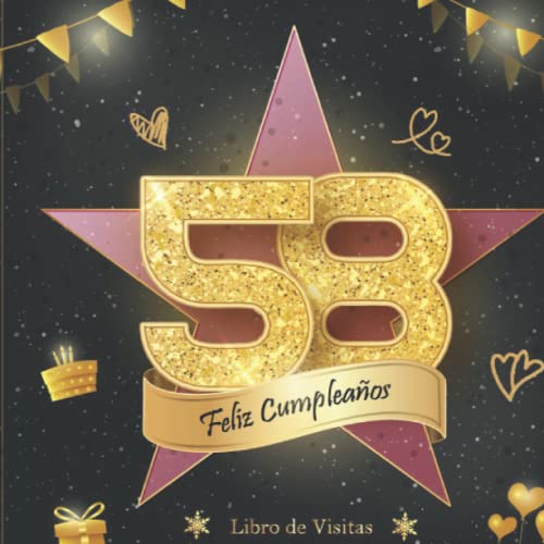 Libro de Visitas 58 Cumpleaños: Felicitaciones y fotos de los invitados | fiesta cumpleaños 58...