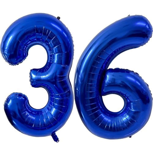 Globo azul oscuro de 40 pulgadas con números 63 azul oscuro globo 63 cumpleaños decoración azul...