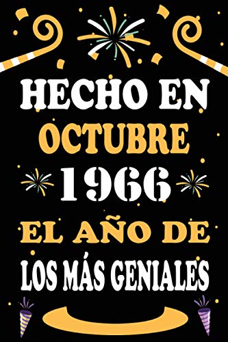 Hecho En Octubre 1966 El Año De Los Más Geniales: 54 años. Libro de visitas, cuaderno, 110...