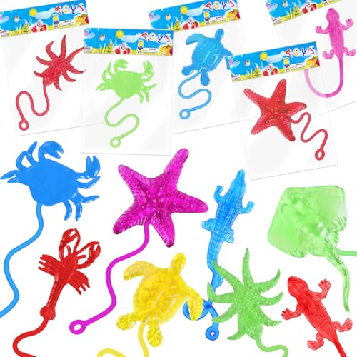SULOLI 30 Pizea Manos Pegajosas, Animales Mrinos Adhesivas, Juguetes Regalo de Fiestas de...