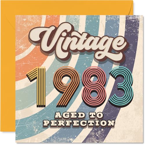 Tarjeta de cumpleaños número 42 para hombres y mujeres – Vintage 1983 Aged To Perfection –...
