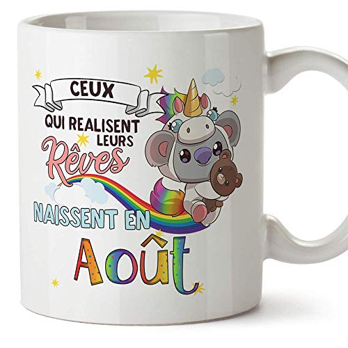 MUGFFINS Taza - Cumpleaños Koala Agosto (en francés)