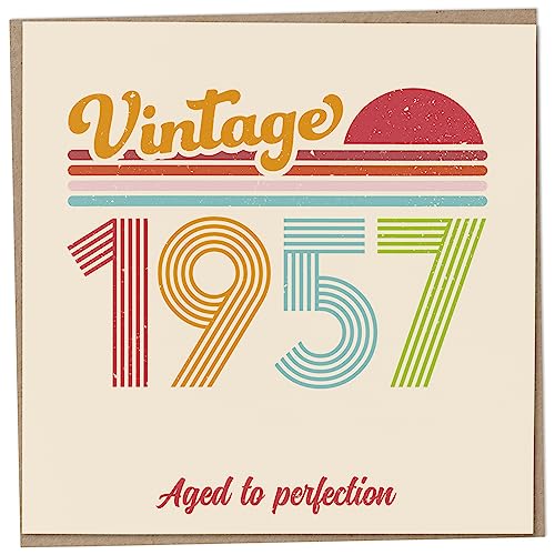 Mug Monster Tarjeta de cumpleaños 66 – Vintage 1957 envejecido a la perfección, divertida...