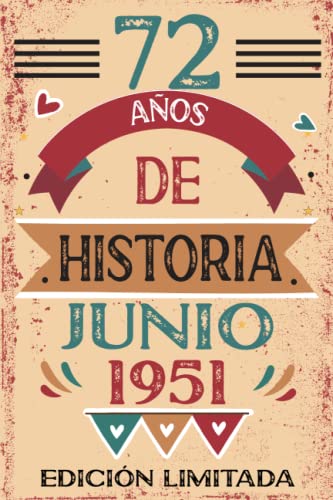72 Años De Historia Junio 1951: Libro de visitas, cuaderno, 110 páginas de felicitaciones, idea de...