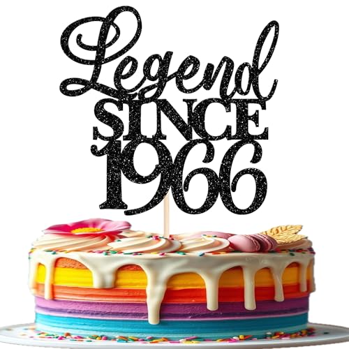 Xsstarmi 1 paquete de decoración para tarta de 60 cumpleaños con purpurina Legend Since 1964 para...