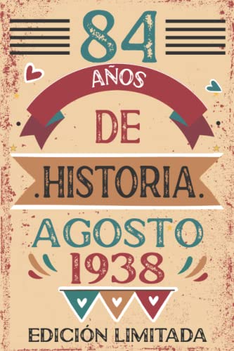 84 Años De Historia Agosto 1938: 84 años. Libro de visitas, cuaderno, 110 páginas de...