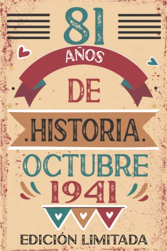 81 Años De Historia Octubre 1941: Libro de visitas, cuaderno, 110 páginas de felicitaciones, idea...