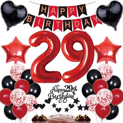 29 decoraciones de cumpleaños para hombre y mujer – regalo, decoración para tartas, pancarta de...