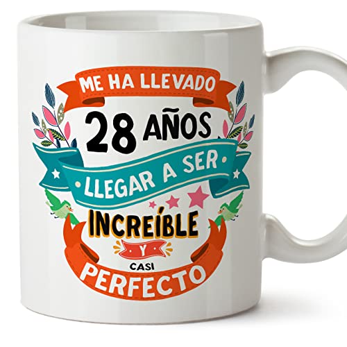MUGFFINS Tazas 28 Cumpleaños - En Español - Me ha llevado 28 años llegar a ser increíble - 11 oz...
