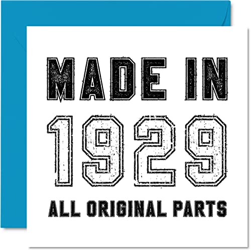 Tarjeta felicitación 93 cumpleaños hombres, mujeres, él y ella, fabricada en 1929, todas las piezas originales, divertida tarjeta felicitación 93 cumpleaños gran abuelo Nan Grandma, 145 mm x 145 mm