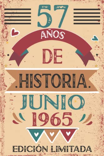 57 Años De Historia Junio 1965: 57 años. Libro de visitas, cuaderno, 110 páginas de...