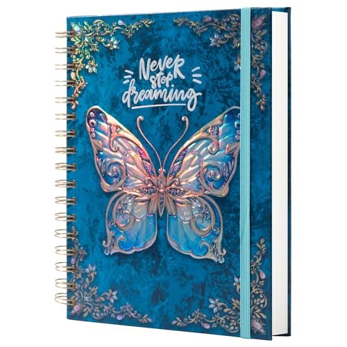 Cuaderno en espiral, diario para mujeres, diarios universitarios con rayas para escribir, B5,...