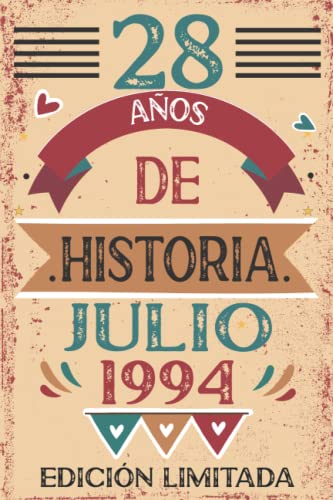 28 Años De Historia Julio 1994: 28 años. Libro de visitas, cuaderno, 110 páginas de...