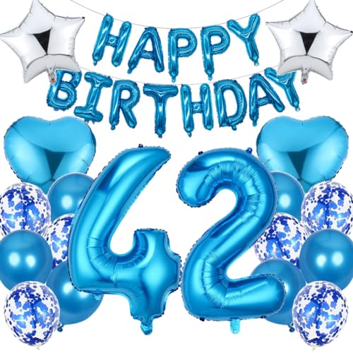 Ouceanwin Decoración Cumpleaños 42 años Hombre, 42 años Globos de Cumpleaños Hombre, 42 años...
