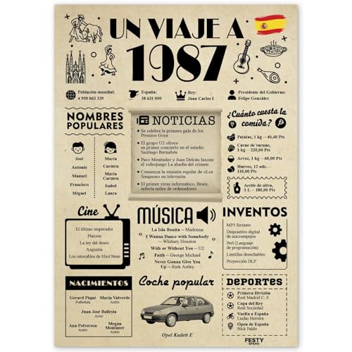 FestySpark Regalo 39 Cumpleaños Mujer - Regalos Originales 39 años Hombre - Tarjeta 39...