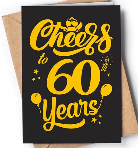 Tarjeta de 60 Cumpleaños - Tarjeta de Felicitación Graciosa para alguien que cumple 60 años -...