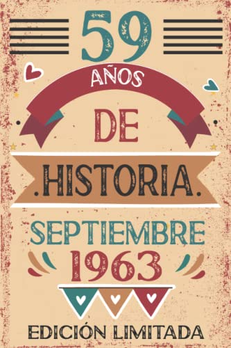 59 Años De Historia septiembre 1963: Libro de visitas, cuaderno, 110 páginas de felicitaciones,...