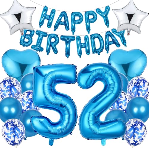 Ouceanwin Decoración Cumpleaños 52 años Hombre, 52 años Globos de Cumpleaños Hombre, 52 años...