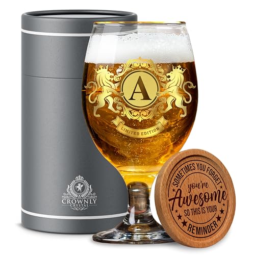 CROWNLY CRYSTAL® Regalos Originales Para Hombre Regalos Personalizados Vasos Cerveza Regalo...
