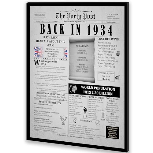 Póster de cumpleaños número 90, cartel de fiesta de 8 x 10 pulgadas, suministros de fiesta de...