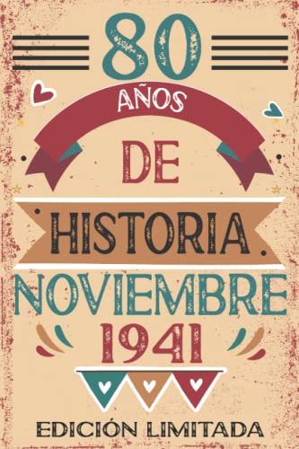 80 Años De Historia Noviembre 1941: 80 años. Libro de visitas, cuaderno, 110 páginas de...