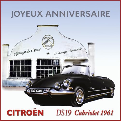 IETSCPMD10940 - Tarjeta de felicitación para cumpleaños, color plateado y azul DS19 CABRIOLET...